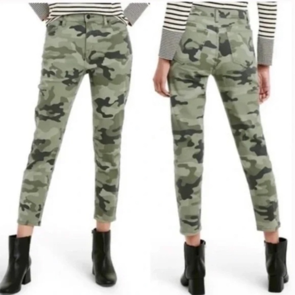 Nili Lotan x Target Camo Print High Rise Ankle Length Skinny Jeans Green Size 6